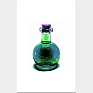 Black hole galaxy potion blue green purple Posters and Art